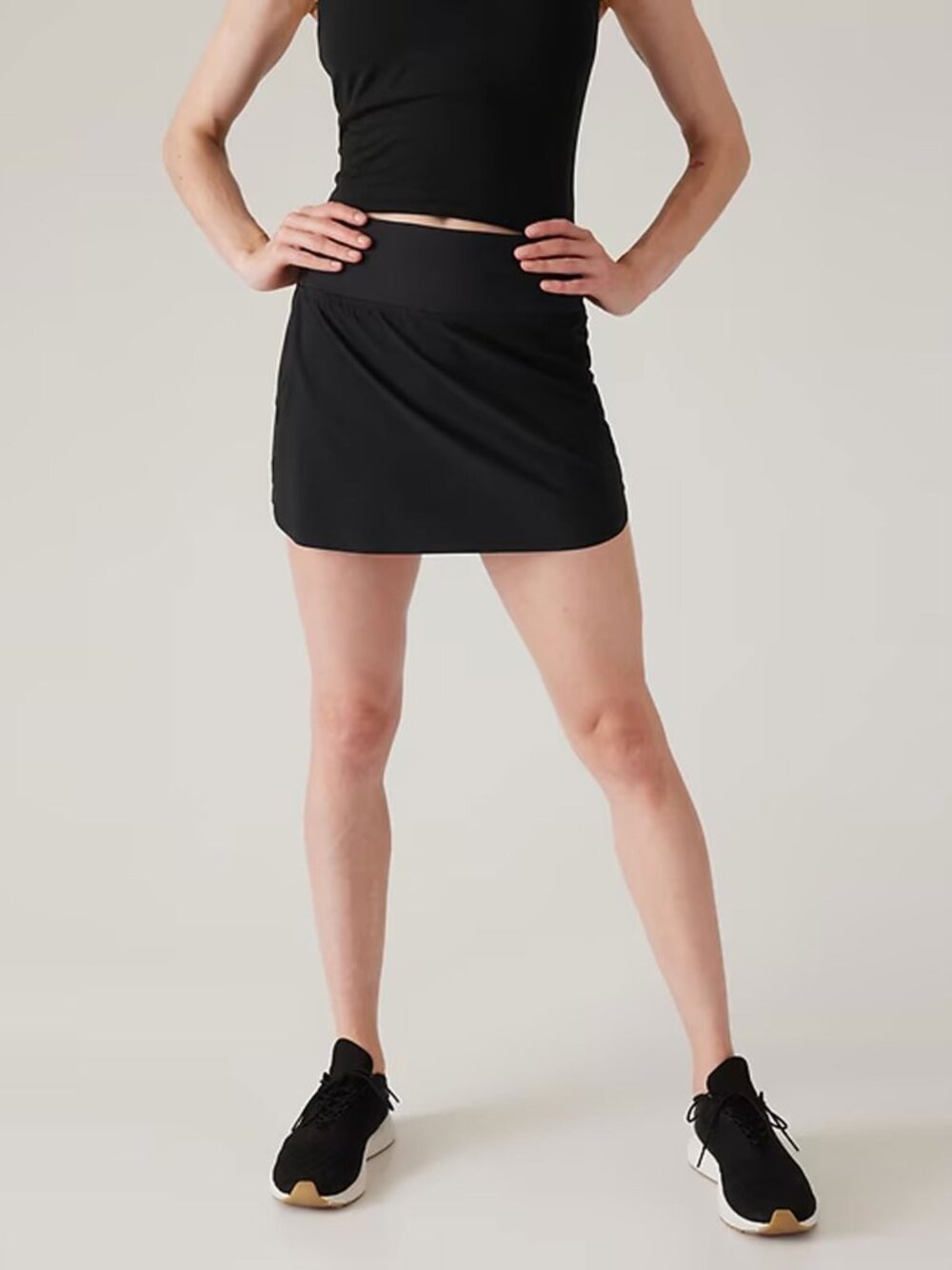 Athleta Run With It 14" Skort Black High Rise Athletic Skirt large